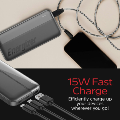 ������� ������������ Energizer 10000mAh 15W, USB-�, 2*USB-C, Black (UE10050CC) - �������� 8