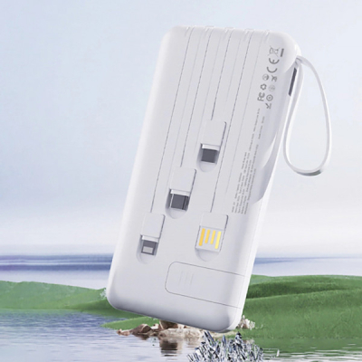 ������� ������������ Dudao 10000mAh K11 10W, USB-A, USB-C, microUSB, with USB-A/USB-C/Lightning/MicroUSB cables White (6977196681860) - �������� 3