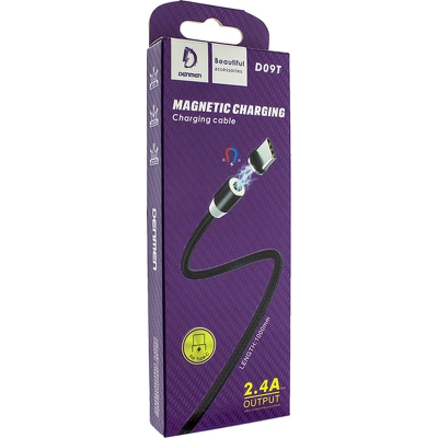 ���� ������ USB 2.0 AM to USB-C magnetic black Denmen (DN-D09T-BK) - �������� 2