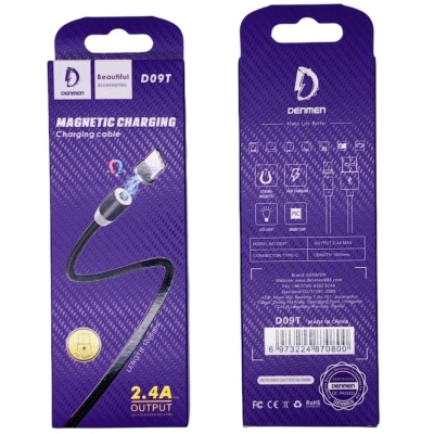 ���� ������ USB 2.0 AM to USB-C magnetic black Denmen (DN-D09T-BK) - �������� 3