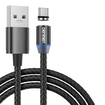 ���� ������ USB 2.0 AM to USB-C magnetic black Denmen (DN-D09T-BK) - �������� 1