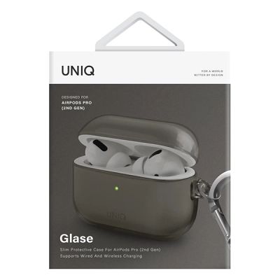 ����� ��� ��������� Uniq Glase AirPods Pro 2 gen Glossy Smoke (8886463683590) - �������� 3