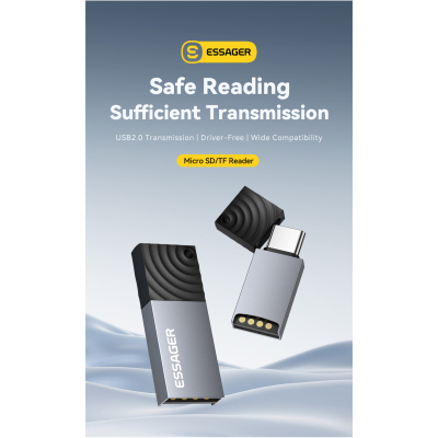 �������� �������� ����-���� Essager USB-C + USB-A to Micro SD black (EDKTF-QW0G-P) - �������� 3
