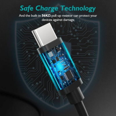 ���� ������ USB 2.0 AM to USB-C 3.0m 18W PVC black Choetech (AC0004-BK) - �������� 4