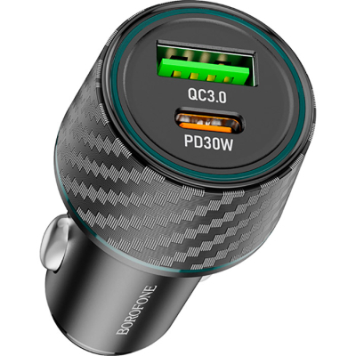 �������� ���������� BOROFONE 1xUSB-C PD30W + 1xUSB QC3.0 48W car adapter black (6941991101175) - �������� 2