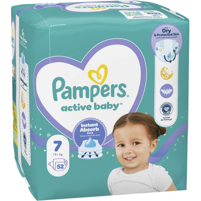 ���������� Pampers Active Baby ����� 7 (15+ ��) 52 �� (8006530230131) - �������� 2