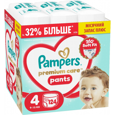 ϳ������ Pampers Premium Care Pants ����� 4 (9-15 ��) 124 �� (8006530315852) - �������� 1