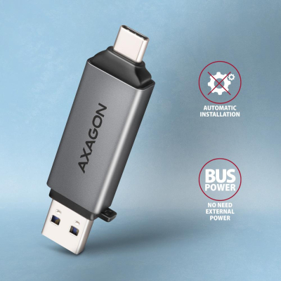 �������� �������� ����-���� AXAGON USB-C + USB-A to SD/microSD 5Gbps gray (CRE-DAC) - �������� 6