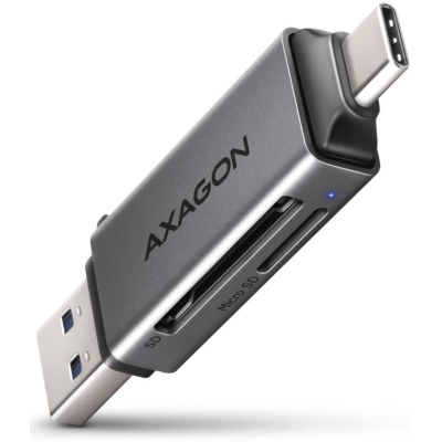 �������� �������� ����-���� AXAGON USB-C + USB-A to SD/microSD 5Gbps gray (CRE-DAC) - �������� 1