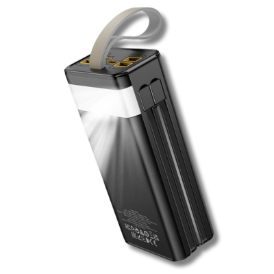 ������� ������������ HOCO 30000mAh Plentiful 22.5W, built-in cables, LED, Black (DB58 / 715030) - �������� 4
