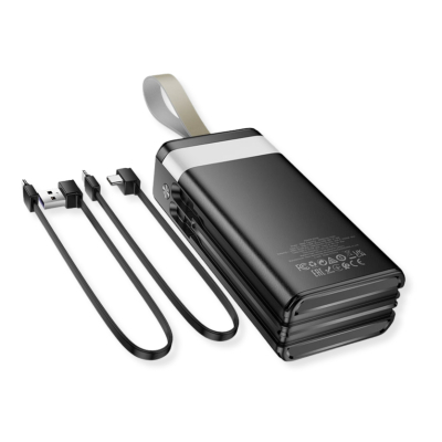 ������� ������������ HOCO 30000mAh Plentiful 22.5W, built-in cables, LED, Black (DB58 / 715030) - �������� 5