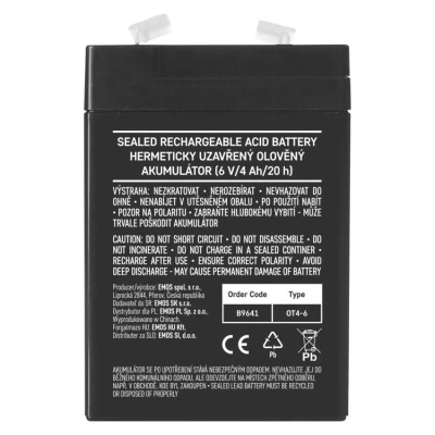������� ��� ��� ������� � ��� EMOS B9641 AGM 6V 4Ah fast 4,7mm (B9641) - �������� 4