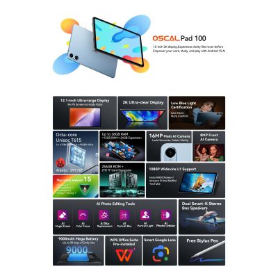 ������� Oscal Pad 100 12.0" 6/256GB 4G (LTE) Sky Blue (6931548326335) - �������� 8