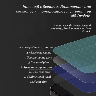 ���� ������� Drobak Clear glass A+ Apple iPhone 16 Pro Max (151580) - �������� 6