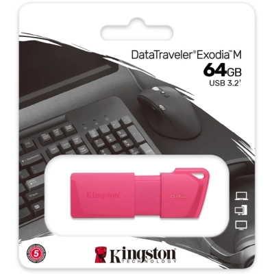 USB ���� ����������� Kingston 64GB DataTraveler Exodia M Pink USB 3.2 Gen 1 (KC-U2L64-7LN) - �������� 4
