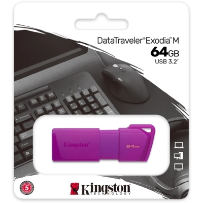 USB ���� ����������� Kingston 64GB DataTraveler Exodia M Purple USB 3.2 Gen 1 (KC-U2L64-7LP) - �������� 4