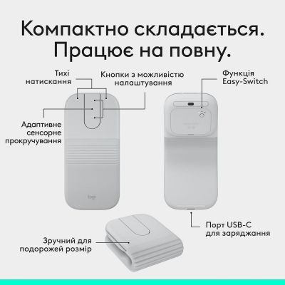 ����� Logitech Mobi Fold Bluetooth Off-White (910-007631) - �������� 3