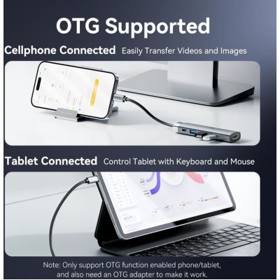 ������������ Vention USB-C 5-in-1 3xUSB 3.0 + HDMI 4K60Hz + USB-C PD100W gray (TGMHB) - �������� 11