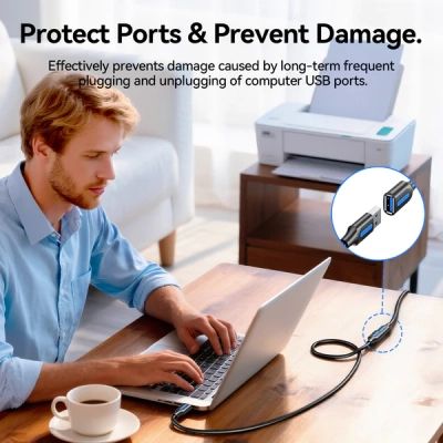 ���� ������ USB 3.2 AM/AF 0.5m 10Gbps PVC black Vention (CBOBD) - �������� 6