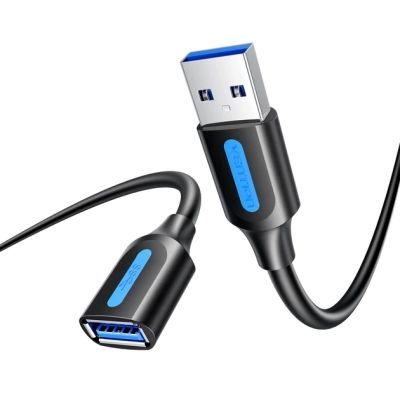 ���� ������ USB 3.2 AM/AF 1.0m 10Gbps PVC black Vention (CBOBF) - �������� 1