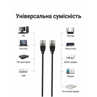����-���� 0.5�, UTP cat 6A RJ-45 slim black Vention (IBIBD) - �������� 9