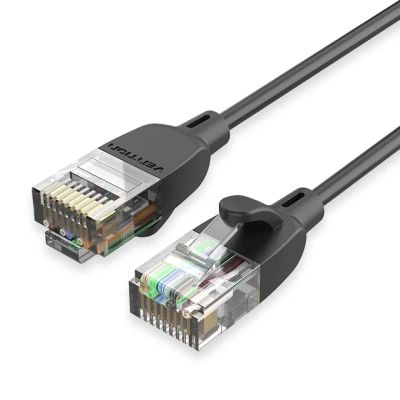 ����-���� 0.5�, UTP cat 6A RJ-45 slim black Vention (IBIBD) - �������� 1