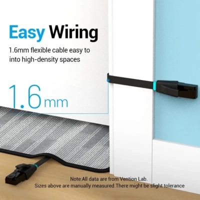 ����-���� 1�, UTP cat 6 RJ-45 flat black Vention (IBJBF) - �������� 5