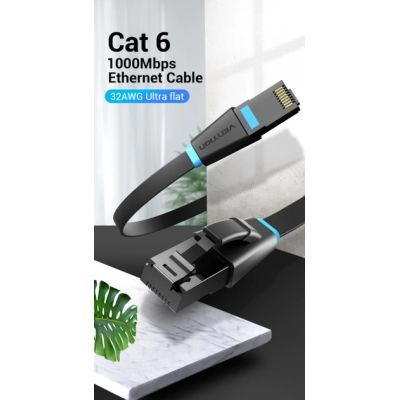 ����-���� 3�, UTP cat 6 RJ-45 flat black Vention (IBJBI) - �������� 5