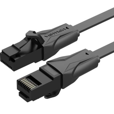����-���� 5�, UTP cat 6 RJ-45 flat black Vention (IBJBJ) - �������� 1
