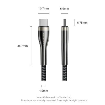 ���� ������ USB-C to USB-C 1.2m 5A nylon braided black Vention (CTYBAV) - �������� 2