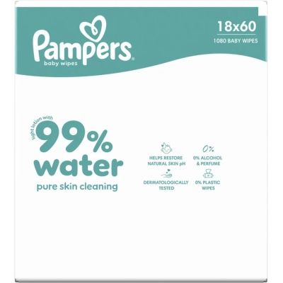 ������� ������� �������� Pampers 99 Water 60 �� � 18 ����� (1080 ��) (8006530116374) - �������� 2