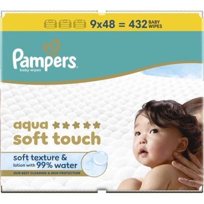 ������� ������� �������� Pampers Aqua Soft Touch 9x48 �� (432 ��) (8006530140010) - �������� 2
