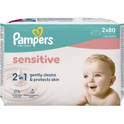 ������� ������� �������� Pampers Sensitive 2 x 80 ��(160 ��) (8006530135252) - �������� 1