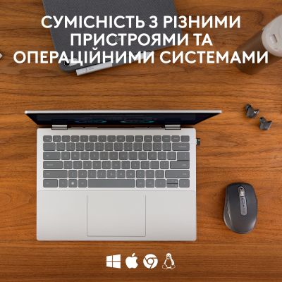 ����� Logitech MX Anywhere 3S for Business Wireless/Bluetooth + Mouse Pad Studio Series Graphite (MX910-006958) - �������� 8