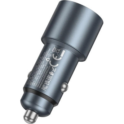 �������� ������� HOCO 1xUSB-C PD30W + 1xUSB QC3.0 48W car adapter Z60 gray (6942007642095) - �������� 4