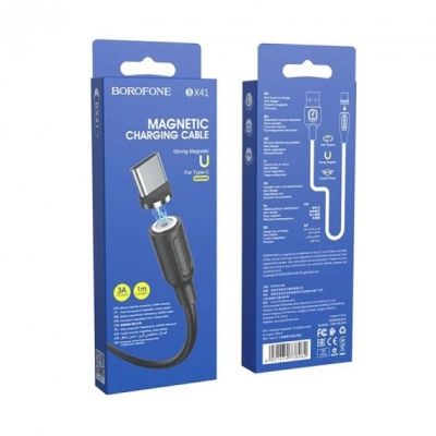���� ������ USB 2.0 AM to USB-C 1.0m 2.4A magnetic BX41 black BOROFONE (6931474738462) - �������� 4