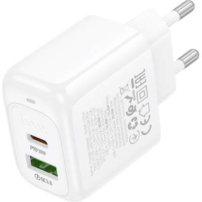 �������� ������� HOCO CS55A 1xUSB-C PD30W + 1xUSB QC3.0 white (6942007631549) - �������� 2
