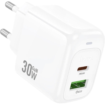 �������� ������� HOCO CS55A 1xUSB-C PD30W + 1xUSB QC3.0 white (6942007631549) - �������� 4