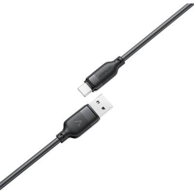 ���� ������ USB 2.0 AM to USB-C 1.2m 3A TPE black Acefast (6974316283812) - �������� 3