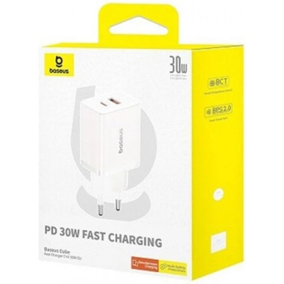�������� ������� Baseus 1xUSB-C PD30W + 1xUSB QC3.0 white (P10111404213-00) - �������� 4