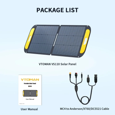 ����������� ��������� ������ Vtoman 110W 19V IP67 MC-4/Anderson/XT60/DC5521 (VS110) - �������� 6
