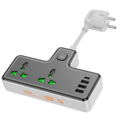 ������� ������ ������� HOCO AC11A, 2 ���, 3 USB, USB-C, 17W, 1,5� Black (AC11AB) - �������� 2