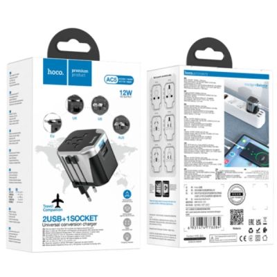 ������� ������ ������� HOCO AC5 1 ���, 2 USB, 1,5�, Black/Gray (AC5ABG) - �������� 4