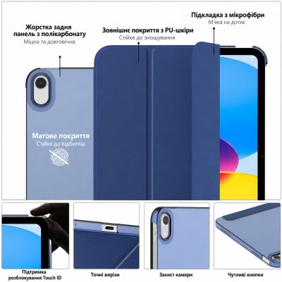 ����� �� �������� BeCover Tri Fold Hard Apple iPad 10.9" (2022/2024)/iPad (�16) 2025 11" Deep Blue (716119) - �������� 4