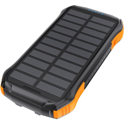 ������� ������������ Choetech 10000mAh, 5V/2.1A, solar panel, Qi-5W, Black-Orange (B659-OR) - �������� 1