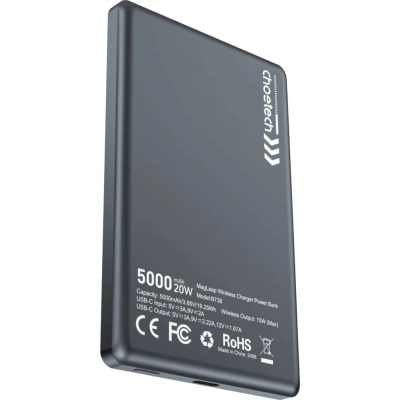 ������� ������������ Choetech Magnetic Wireless 5000mAh, 20W, PD, Qi-15W, Black (B738-CCBK) - �������� 2