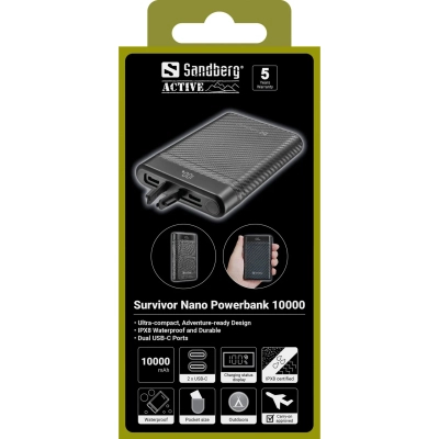 ������� ������������� Sandberg 10000mAh, 20W, PD, Survivor Nano, IPX8 (421-32) - �������� 3