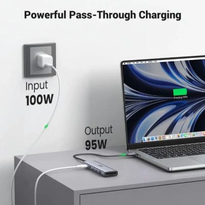 ������������ Ugreen USB-C 7-in-1 2xUSB 3.0 + 2xUSB-C + HDMI 4K60Hz + SD/TF + PD 100W (45521) - �������� 4