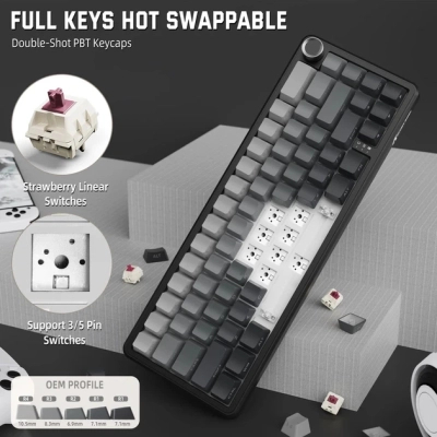 ��������� Attack Shark X66 RGB Wireless/Bluetooth/USB UA Moonlit Night (X66MN_AS) - �������� 7