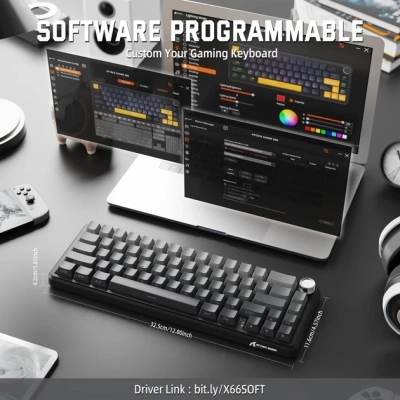 ��������� Attack Shark X66 RGB Wireless/Bluetooth/USB UA Moonlit Night (X66MN_AS) - �������� 9